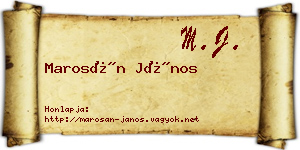 Marosán János névjegykártya