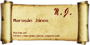 Marosán János névjegykártya