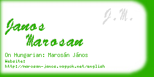 janos marosan business card