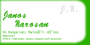 janos marosan business card